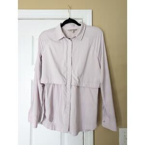 Athleta North Star Button Down Shirt Simply Lilac  Small Long Sleeve Performance